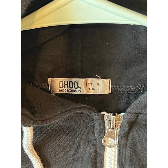 Ohoo Black Zip Up Sleeveless Hoodie Mens L - Picture 3 of 3